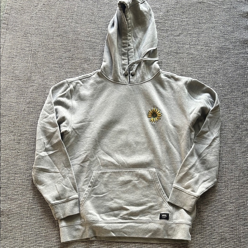 Vans Gray Hoodie with Daisy Embroidery